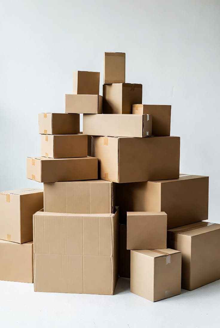 Packed moving boxes ready for an apartment move